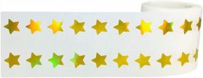img 1 attached to Золотые голографические наклейки в форме звезды, принадлежности для учителя, 0,50 дюйма, 1000 клейких этикеток