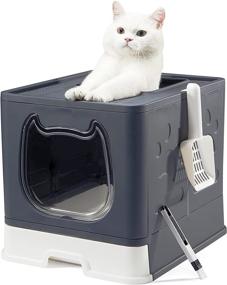 img 4 attached to 🐱 Gefryco Cat Litter Box with Lid: The Perfect Covered Solution for Kittens and Small Cats