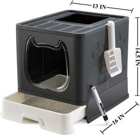 img 2 attached to 🐱 Gefryco Cat Litter Box with Lid: The Perfect Covered Solution for Kittens and Small Cats