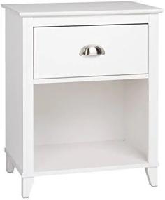 img 4 attached to Yaletown 1-Drawer Tall Nightstand White