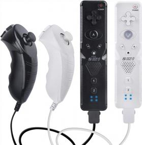 img 4 attached to Wii Remote And Nunchuck Combo Pack With Motion Plus - Black And White Controllers Included