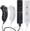 wii remote and nunchuck combo pack with motion plus - black and white controllers included logo