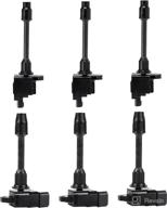 ena set of 6 ignition coil pack front rear compatible with nissan infiniti maxima i30 3.0l v6 2000-2001 | uf348 uf363 c1266 c1267 replacement логотип