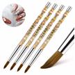 morovan acrylic nail brush kolinsky sable bristles round oval pointed for art extension carving manicure pedicure liquid glitter handle 1pcs logo