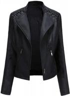 aodrusa women's faux leather moto jackets - junior zip up pu biker outwear logo