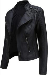 img 3 attached to Aodrusa Women'S Faux Leather Moto Jackets - Junior Zip Up PU Biker Outwear