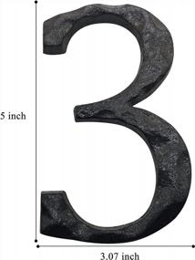 img 3 attached to Rustic Cast Iron House Numbers - Solid 5 Inch Address And Mailbox Numbers With Antique Finish - Number 3