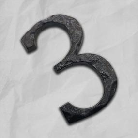 img 2 attached to Rustic Cast Iron House Numbers - Solid 5 Inch Address And Mailbox Numbers With Antique Finish - Number 3