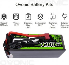 img 3 attached to OVONIC 11.1V 7200MAh 50C Lipo Battery With Dean-Style T Connector For RC Car Truck Boat 1/8 & 1/10 Vehicles