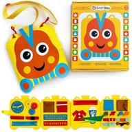 🧩 montessori busy board for toddlers - baby busy board with 20 learning activities - activity sensory board to enhance fine motor skills - travel toys for boys & girls, ages 2-5 years logo