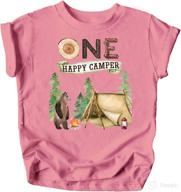 🏕️ one happy camper: outdoor themed t-shirts & raglans for girls & boys celebrating 1st birthday логотип