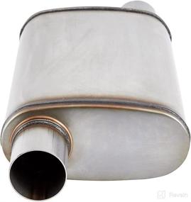 img 3 attached to 🔥 Floshine FH1236 Stainless Muffler with 2.5" Inlet/Outlet - High Performance Straight-Through Exhaust
