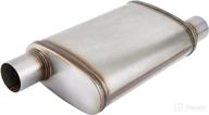 🔥 floshine fh1236 stainless muffler with 2.5" inlet/outlet - high performance straight-through exhaust logo