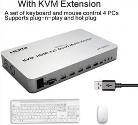 img 1 attached to XOLORspace 4K 60Hz HDMI Quad Multi-Viewer с управлением RS232 и PIP - QV401K KVM