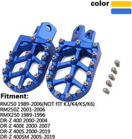 img 3 attached to 🔵 CNC Aluminum Foot Pegs Footrest Pedals - Enhanced Foot Rests for RM125 1986-2006, RM250 1989-2006, RM250Z 2001-2006, RMX250 1989-1996, DR-Z 400, DR-Z 400E, DR-Z 400S, DR-Z 400SM, KLX400R Dirt Bike - Blue