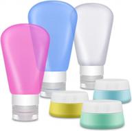 tsa approved portable soft silicone travel set 6 refillable bottles and cream jar - bpa free (60ml bottles & 20ml cream jar) logo