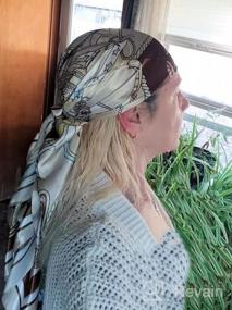img 5 attached to Get a Good Night's Sleep with JXshelwen's Silk Head Scarf Set - 4PCS of Large Square Scarves for Women