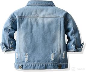 img 3 attached to 👕 Kids Toddler Denim Jacket - Button Down Jeans Top Coat Outerwear for Baby Boys and Girls