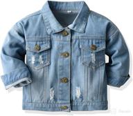 👕 kids toddler denim jacket - button down jeans top coat outerwear for baby boys and girls логотип