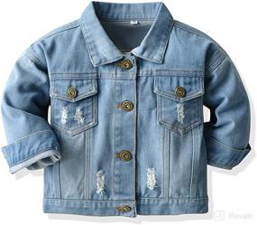 img 4 attached to 👕 Kids Toddler Denim Jacket - Button Down Jeans Top Coat Outerwear for Baby Boys and Girls