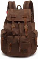 augur vintage leather backpack rucksack logo