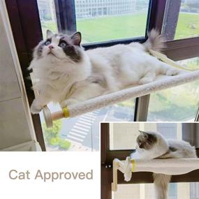 img 1 attached to 🐱 Sturdy Plush Cat Hammock Window Seat Bed - Space-Saving Durable Cat Perch Shelf for Indoor Cats