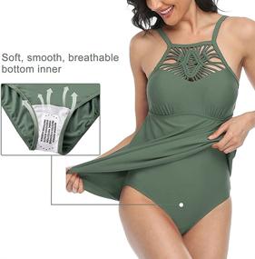 img 3 attached to Firpearl Womens Swimdress Macrame Swimsuits Women's Clothing ~ Swimsuits & Cover Ups