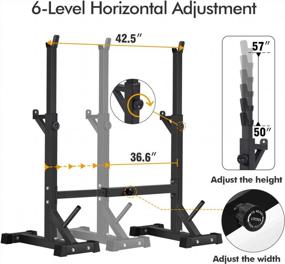img 2 attached to 550Lbs Adjustable Squat Rack Stand, Barbell Rack, Bench Press Home Gym Weight Rack Stand By BangTong&Li