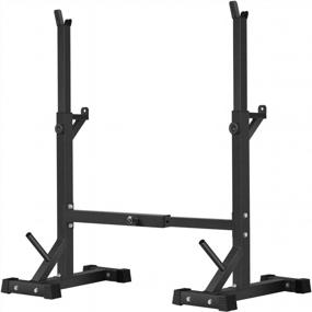 img 4 attached to 550Lbs Adjustable Squat Rack Stand, Barbell Rack, Bench Press Home Gym Weight Rack Stand By BangTong&Li