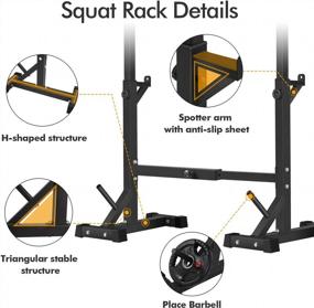 img 3 attached to 550Lbs Adjustable Squat Rack Stand, Barbell Rack, Bench Press Home Gym Weight Rack Stand By BangTong&Li