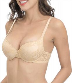 img 3 attached to Lace Demi Cup Push Up Bra For Women - Padded Underwire For Support And Comfort, Perfect For Everyday Wear And Adding Cup Size