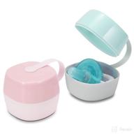 👶 laneyli pacifier case set - stylish macaron color pacifier holder with clip - ideal pacifier storage solution for busy parents - 2 pack logo