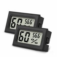 🌡️ 2pcs mini digital hygrometer thermometer: accurate indoor humidity monitor for humidors, greenhouse, garden & more logo