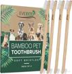 4 pack bamboo dog pet toothbrushes logo