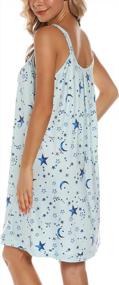 img 1 attached to Womens Cotton Tank Nightgown With Wide Straps, Chemise Full Slip Sleep Dress By AVIIER