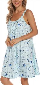 img 2 attached to Womens Cotton Tank Nightgown With Wide Straps, Chemise Full Slip Sleep Dress By AVIIER