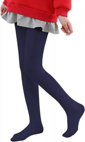 img 4 attached to Warm And Cozy: Girls' Fleece Lined Footed Leggings For Winter School Days