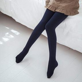 img 3 attached to Warm And Cozy: Girls' Fleece Lined Footed Leggings For Winter School Days