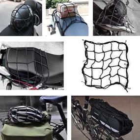 img 3 attached to 2 Pack - 15.7 Inch Motorcycle Cargo Net with Elastic Heavy Duty Luggage Net - 40cm x 40cm Helmet Net for Moto and Bike