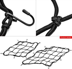 img 1 attached to 2 Pack - 15.7 Inch Motorcycle Cargo Net with Elastic Heavy Duty Luggage Net - 40cm x 40cm Helmet Net for Moto and Bike