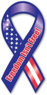 white blue freedom ribbon magnet logo