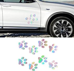 img 4 attached to Car Paw Prints Vinyl Waterproof Sticker Decal For Car Laptop Wall Window Bumper Sticker