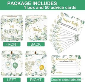 img 2 attached to 🍼 Set of 50 Greenery Diaper Raffle Tickets with Baby Shower Holder Box - Baby Party Decorations, Shower Favors, and Game Kit