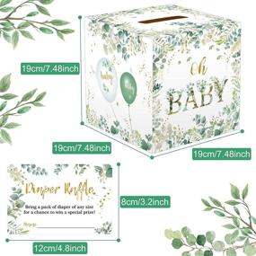img 3 attached to 🍼 Set of 50 Greenery Diaper Raffle Tickets with Baby Shower Holder Box - Baby Party Decorations, Shower Favors, and Game Kit