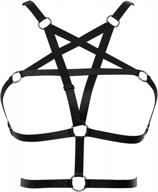 hollow out harness bra body pentagra elastic rave lingerie gothic strappy cage bra logo