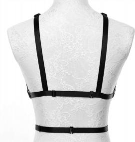 img 1 attached to Hollow Out Harness Bra Body Pentagra Elastic Rave Lingerie Gothic Strappy Cage Bra