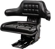 🚜 premium universal tractor suspension seat: adjustable sliding rails, waffle style design - fits john deere, ford/new holland, massey ferguson, & kubota (black) logo