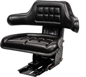 img 4 attached to 🚜 Premium Universal Tractor Suspension Seat: Adjustable Sliding Rails, Waffle Style Design - Fits John Deere, Ford/New Holland, Massey Ferguson, & Kubota (Black)
