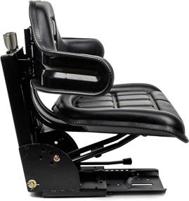 img 2 attached to 🚜 Premium Universal Tractor Suspension Seat: Adjustable Sliding Rails, Waffle Style Design - Fits John Deere, Ford/New Holland, Massey Ferguson, & Kubota (Black)