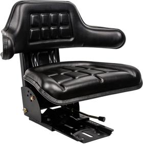 img 3 attached to 🚜 Premium Universal Tractor Suspension Seat: Adjustable Sliding Rails, Waffle Style Design - Fits John Deere, Ford/New Holland, Massey Ferguson, & Kubota (Black)